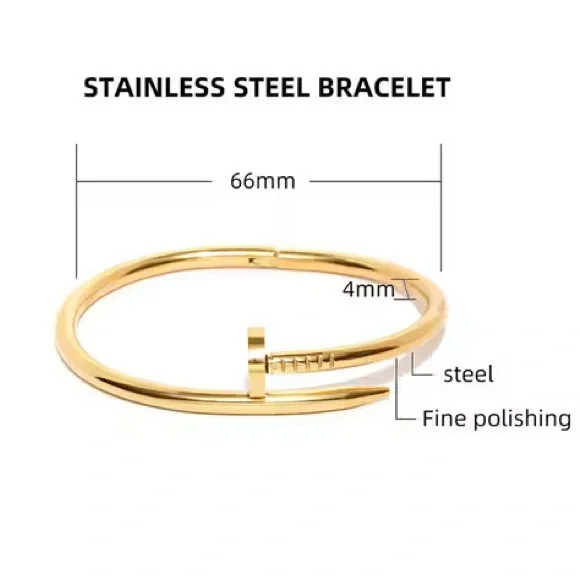 NEW stainless steel Nail cuff bangle bracelet